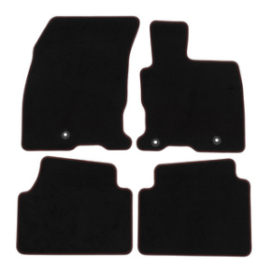 Premium velur talne preproge spredaj in zadaj, črne z dvojnimi rdečimi šivi